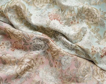 Vintage Thick Jacquard Fabric, Flora Retro Brocade,Damask for Upholstery, Dress DIY fabric 57 inches width
