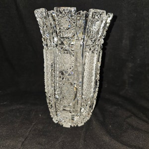 Antique Hand Cut Crystal Vase