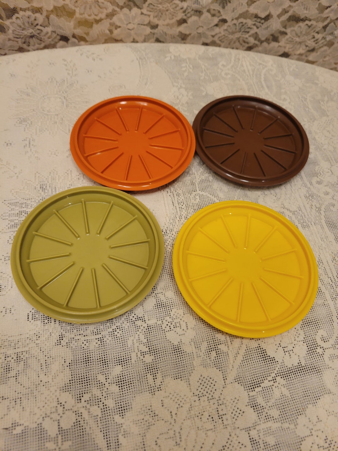 Vintage Tupperware Coasters Etsy