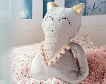 Plushie Cat Handmade Stuffed Pillow for Toddlers with Personalisation