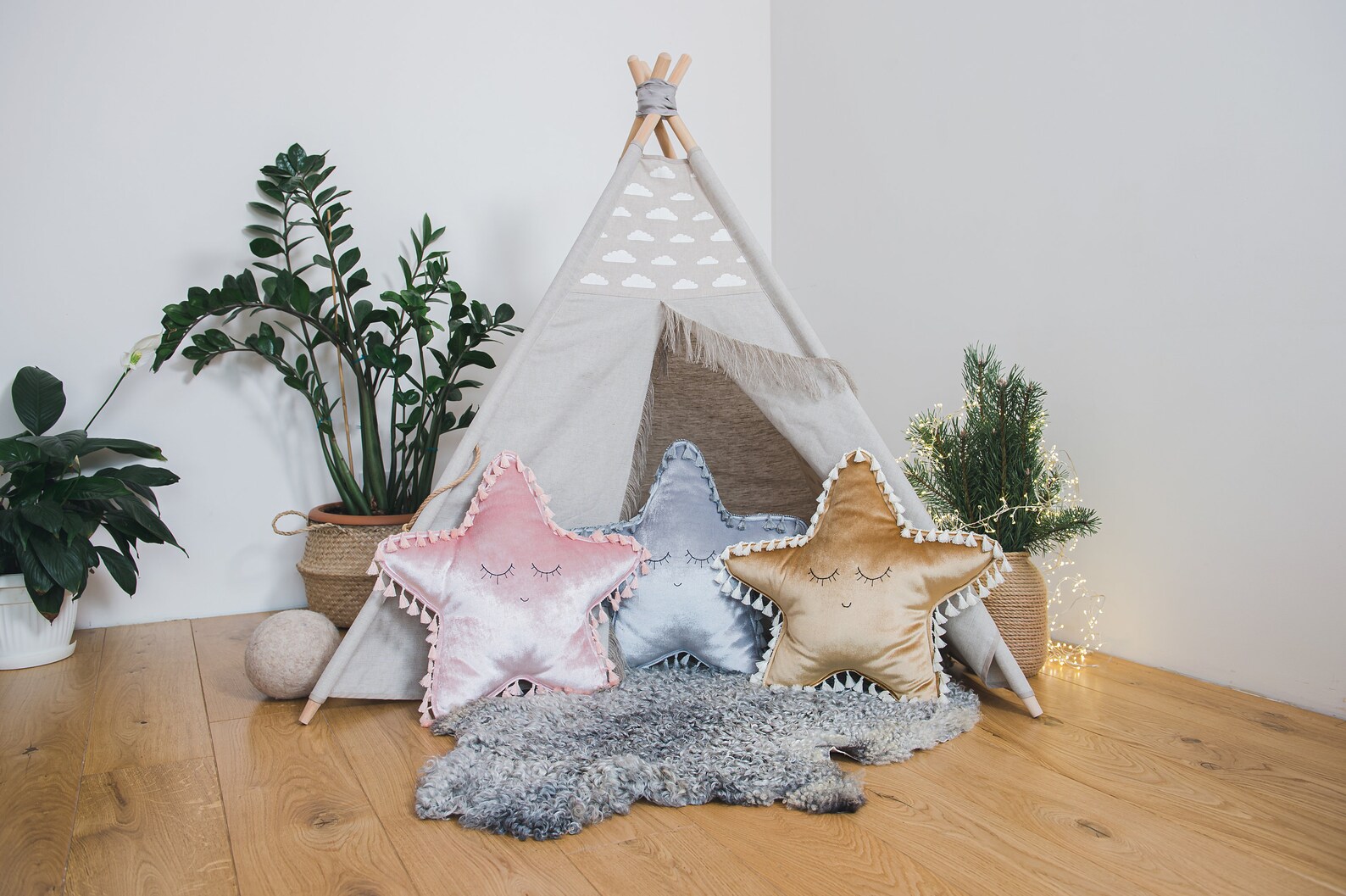 Personalised Star Shape Pillow in Gold Kids Room Decor Etsy