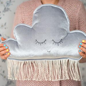 Golden Cloud Stuffed Handmade Pillow for Special Gift with Personalisation Silver