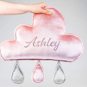 Golden Cloud Stuffed Handmade Pillow for Special Gift with Personalisation Pink