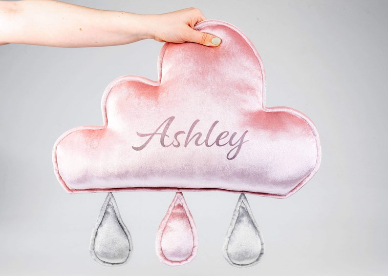 Golden Cloud Stuffed Handmade Pillow for Special Gift with Personalisation Pink