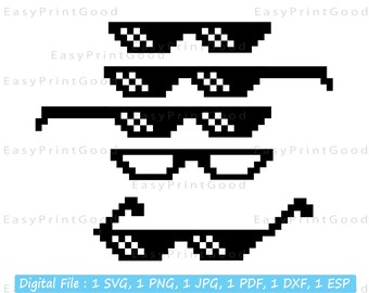 8 Bit Sunglasses Etsy