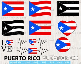 Puerto Rico Flag Svg Etsy