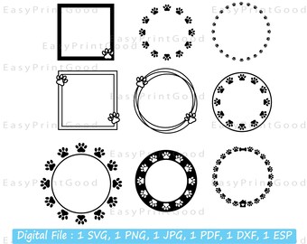 Download Dog Paw Circle Stickers Fur Animal Birthday Wedding Favor Etsy