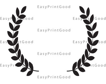 Laurel Wreath SVG: Leaf Monogram Cut File (Digital Download)
