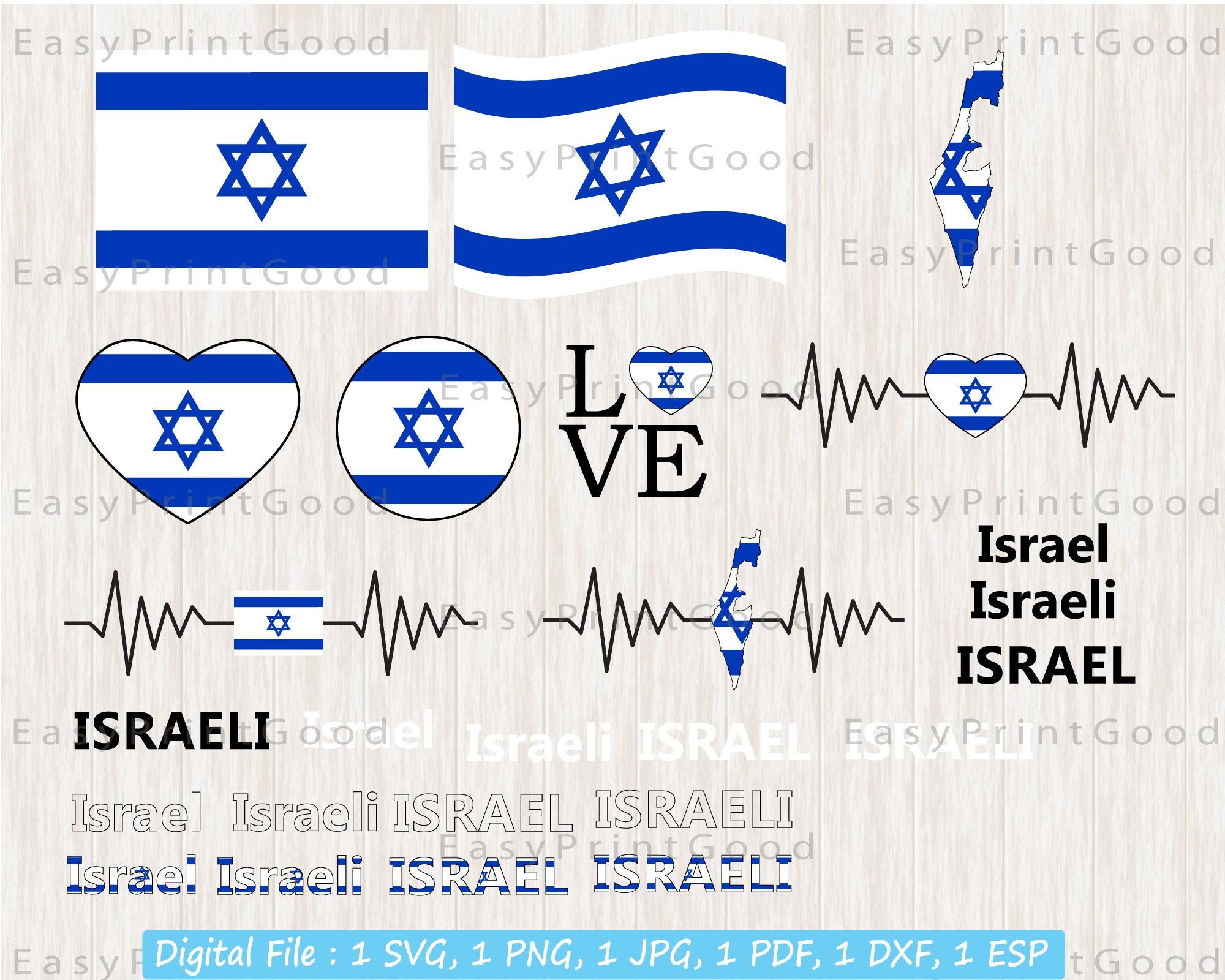 sticker drapeau Flottant Israel 