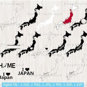 Japan SVG Bundle, Japan Map Svg, Home, Japan Outline, Japan Flag, Japan Clipart, Japan Monogram Frame, Japan Silhouette, Cut file, Cricut