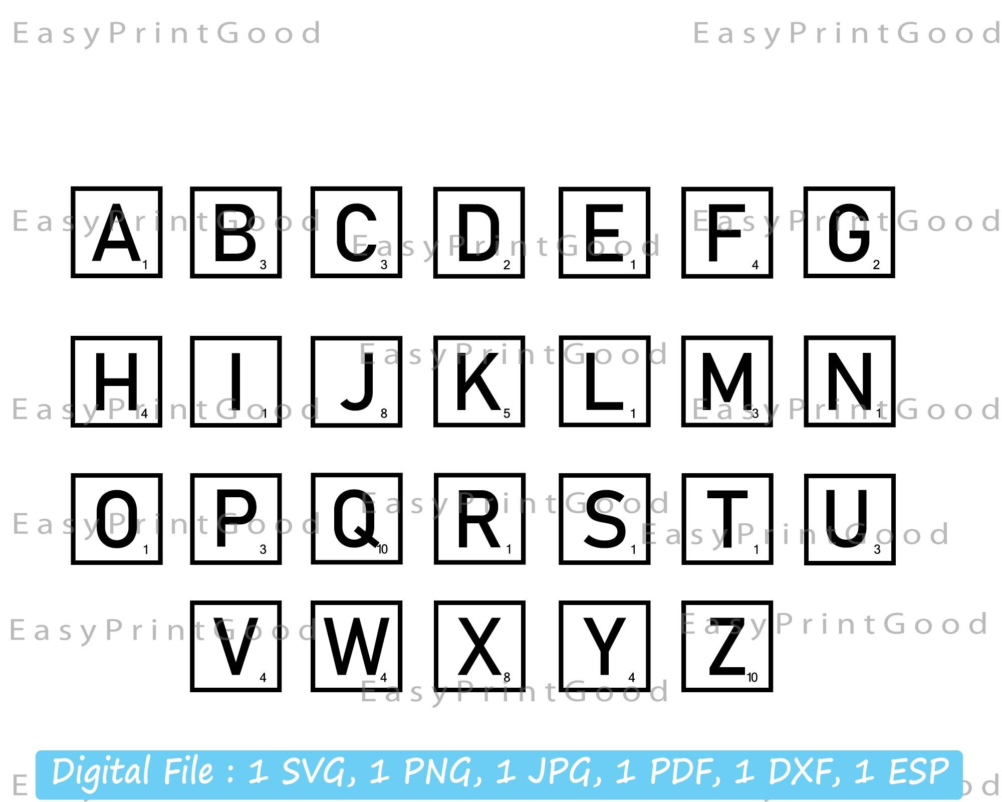 Scrabble Tiles Svg Scrabble Letters Svg Scrabble Clipart | Etsy