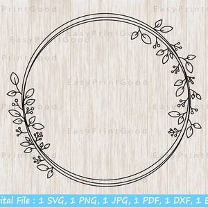 Floral Frame Svg, Laurel Wreath Svg, Leafy Wreath Svg, Mailbox Monogram, Graceful Wedding Monogram Frame, Family Monogram, Cut file, Cricut