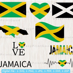 Jamaika Flagge Svg, Jamaika State Svg, Love Jamaica, Reggae Jamaika Svg, Waving Jamaika, Jamaika Flagge Herz, Herz Jamaika, Cut File, Cricut