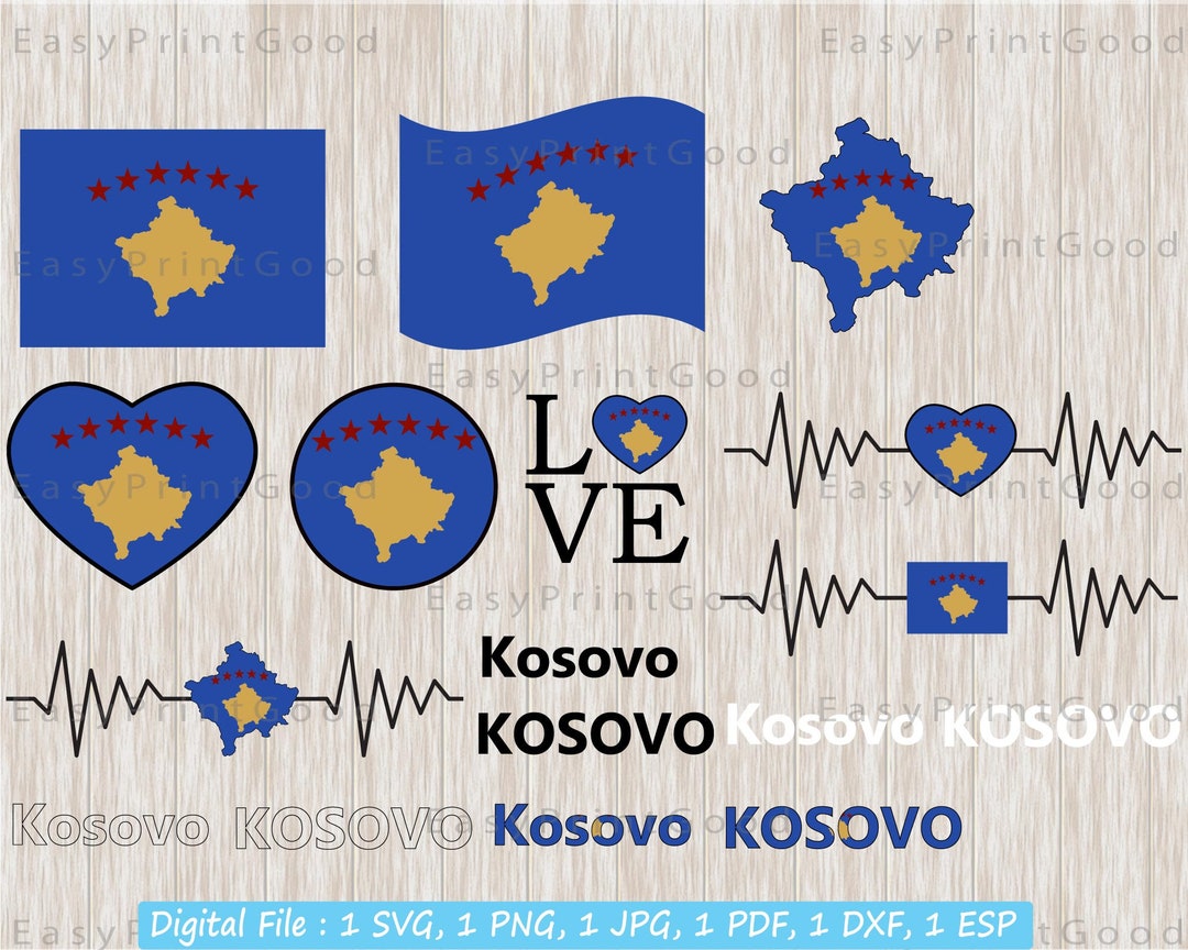 Kosovo Flag Svg Bundle, Kosovo National Flag Svg, Kosovo Flag Clipart