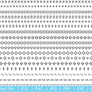 17 Lines Svg, Dotted Lines Svg, Lines Clipart, Border Divider Svg, Dotted Lines Monogram Svg, Dot Underline Bundle, Cut file, Cricut