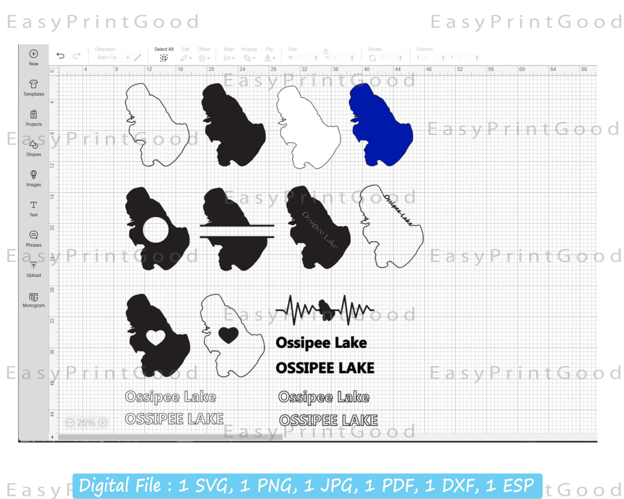 Ossipee Lake Svg Bundle Ossipee Lake Outline Love Clipart - Etsy