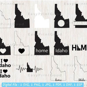 Idaho State SVG Bundle, Idaho State Clipart, Idaho Map Svg, Idaho home, Idaho Outline, Monogram Frame, Idaho Silhouette, Cut file, Cricut