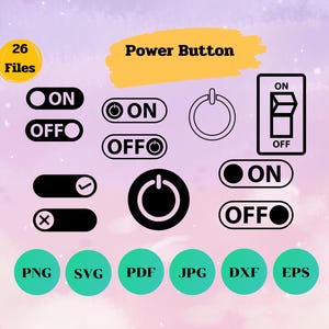 Power Button SVG Bundle: On-Off Symbol Cut Files (Digital Download)