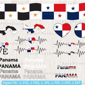 Panama Flag Svg Bundle, Panama National Flag, Love Panama, Waving Panama,Panama ClipArt, Panama Flag Word Art Panamanian, Cut file, Cricut
