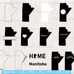 Manitoba Svg, Manitoba Map Svg, Manitoba Map Clipart, Manitoba Silhouette, Manitoba Home, Canadian Provinces Vector, Cut file, Cricut Svg