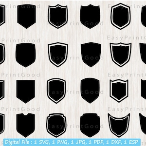 Shield SVG Bundle: Badge, Stencil, & Frame Designs (Cut File)