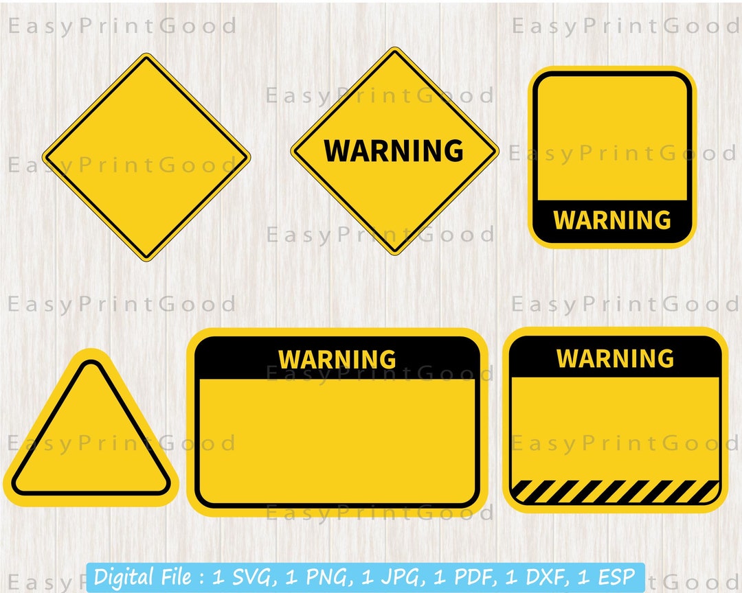 Yellow Road Warning Sign Svg, Caution Svg, Yellow Sign Silhouette