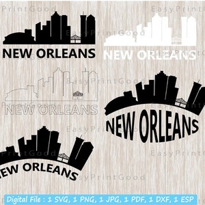 New Orleans Svg, New Orleans Skyline Cityscape Silhouette, City Shirt, Louisiana Skyline Svg, New Orleans Cityscape Vinyl, Cut file, Cricut