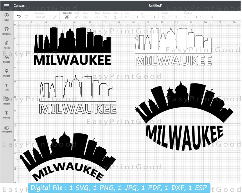 Milwaukee Skyline Svg Milwaukee Skyline Cityscape Silhouette - Etsy