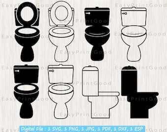 Toilet Svg, Toilet Bowl Svg, Bathroom Toilet Clipart, Bathroom Toilet, Toilet Seat Svg, Restroom, Bathroom, Toilet Potty, Cut file, Cricut