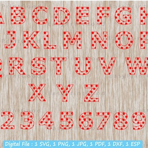 Polka Dot Font SVG: Sports Alphabet Letters, Numbers (Digital Download)