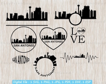 San Antonio Skyline SVG Bundle: Texas Cityscape Silhouette (Digital Download)