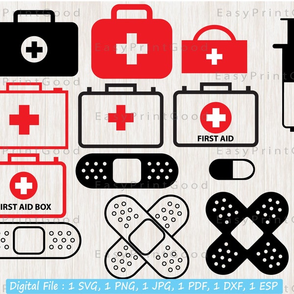 First Aid Kit Svg, First Aid Box Svg, Medical Clipart, Healthcare Svg, Medicine Bag Svg, Doctor Svg, Hospital, Nursing, Cut file, Cricut svg