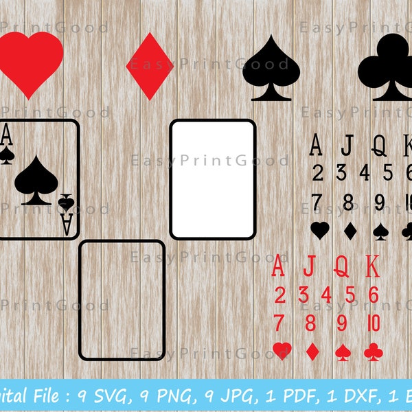 Cards Svg Poker Svg Poker Cords Clipart Spade Heart Club Diamond Poker Cards Solitaire Gambling Bundle Playing Cards Svg Cut Files Cricut