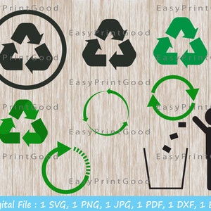 Recycle Svg, dxf, Recycle logo, Recycle Digital clipart, Recycle Silhouette Recycle cutting files, Digital clipart for Design Clip Art