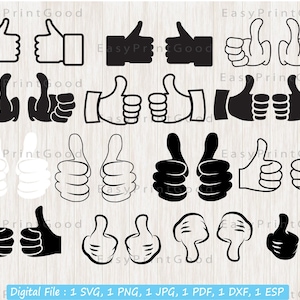 Thumb Up SVG Bundle, Thumbs Up, Thumb Down, Zoals Svg, Friend Thumbs Up, Awesome, Thumb Clipart, Hands, Double Thumbs Up, Cut file, Cricut