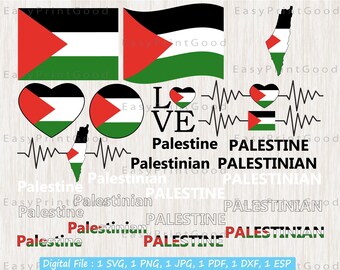 Palestine Flag SVG Bundle: Palestinian Clipart, Cut File (Digital Download)