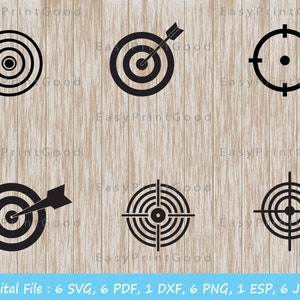 Target SVG Cut Files: Bullseye Silhouette, Goal Clipart (Digital File)
