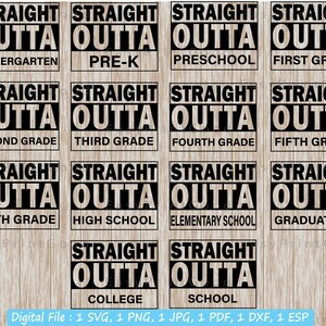 Last Day of School Svg Bundle, Straight Outta School Svg, Preschool,First Second Grade, Straight Outta School, First Grade, Cut file, Cricut