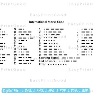 Morse Code Alphabet SVG: Nautical Signal Cut File (digital Download) - Etsy