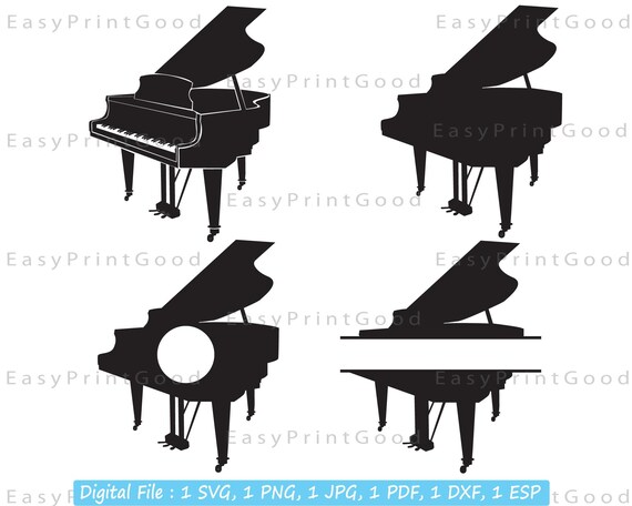 Grand Piano Svg, Piano Svg, Piano Clipart, Music Svg, Name Split Frame,  Grand Piano Frame Svg, Pianist Svg, Monogram Frame, Cut File, Cricut - Etsy  Israel