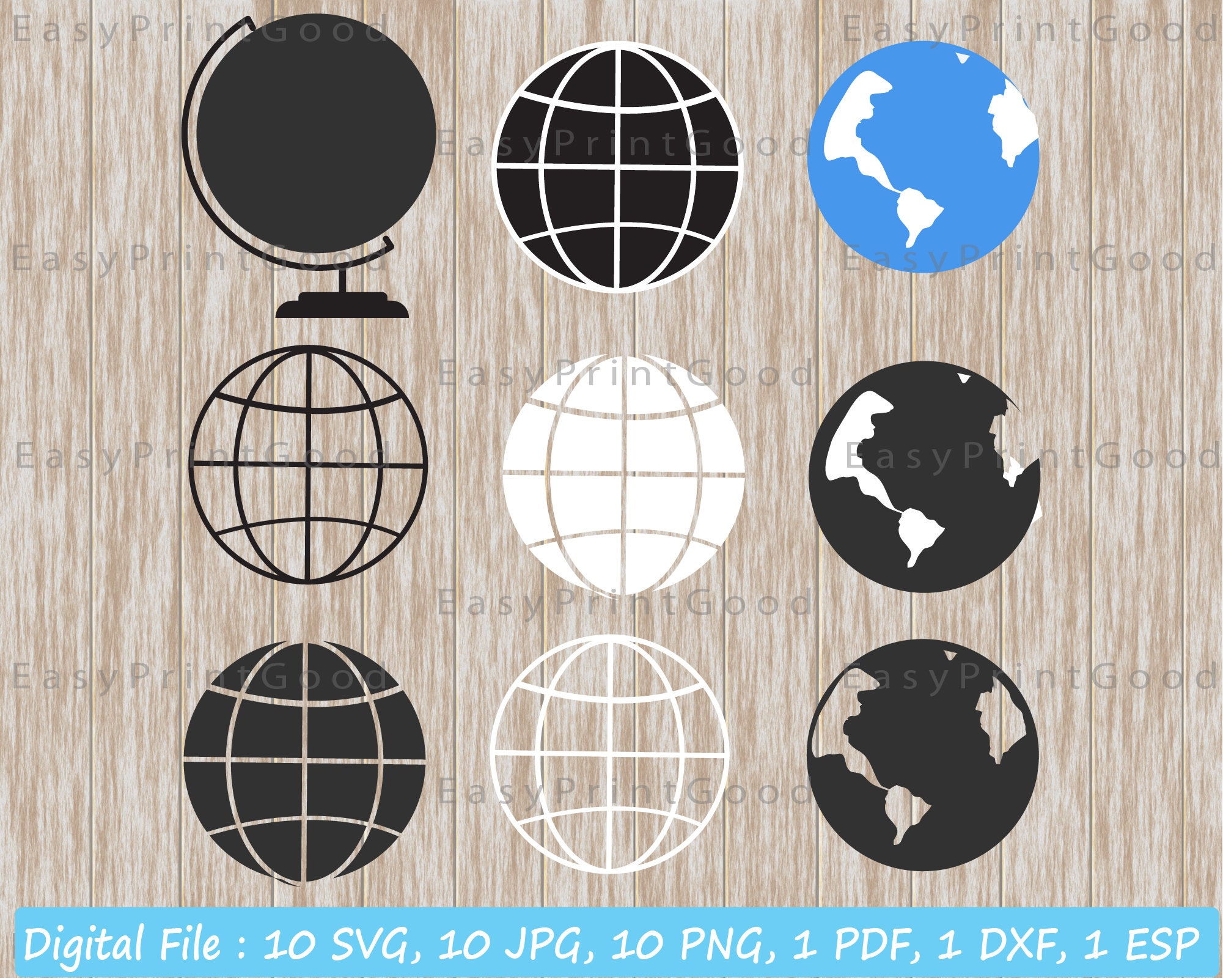 Globe Svg Bundle World Map Svg File For Cricut Earth Svg Etsy Australia