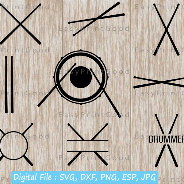 Drummer Svg Drum Sticks Svg Drum Sticks Clipart Drummer Monogram Svg Ring Svg Bundle Marching Band Svg Drum Sticks Silhouette Cricut svg