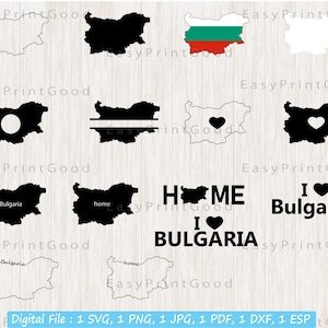 Bulgaria svg bundle, Bulgaria país svg, Bulgaria clipart, esquema, bulgaria mapa, I love bulgaria, inicio, marco monograma, archivo cortado, cricut
