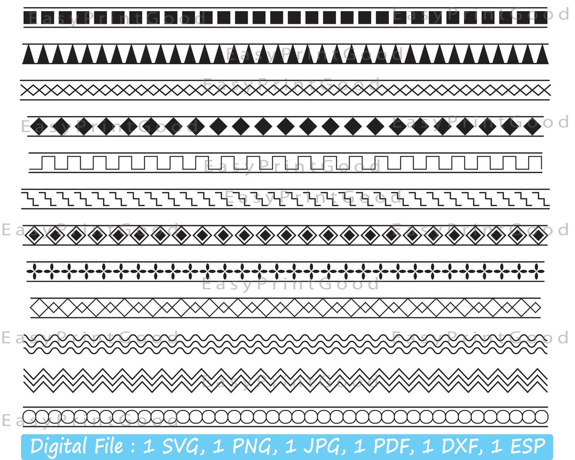 12 Patterned Borders Svg Border Zig Zag Svg Patterned Borders Etsy