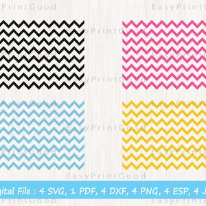 Chevron SVG Bundle: Zig Zag Seamless Patterns, Clipart (Digital Download)