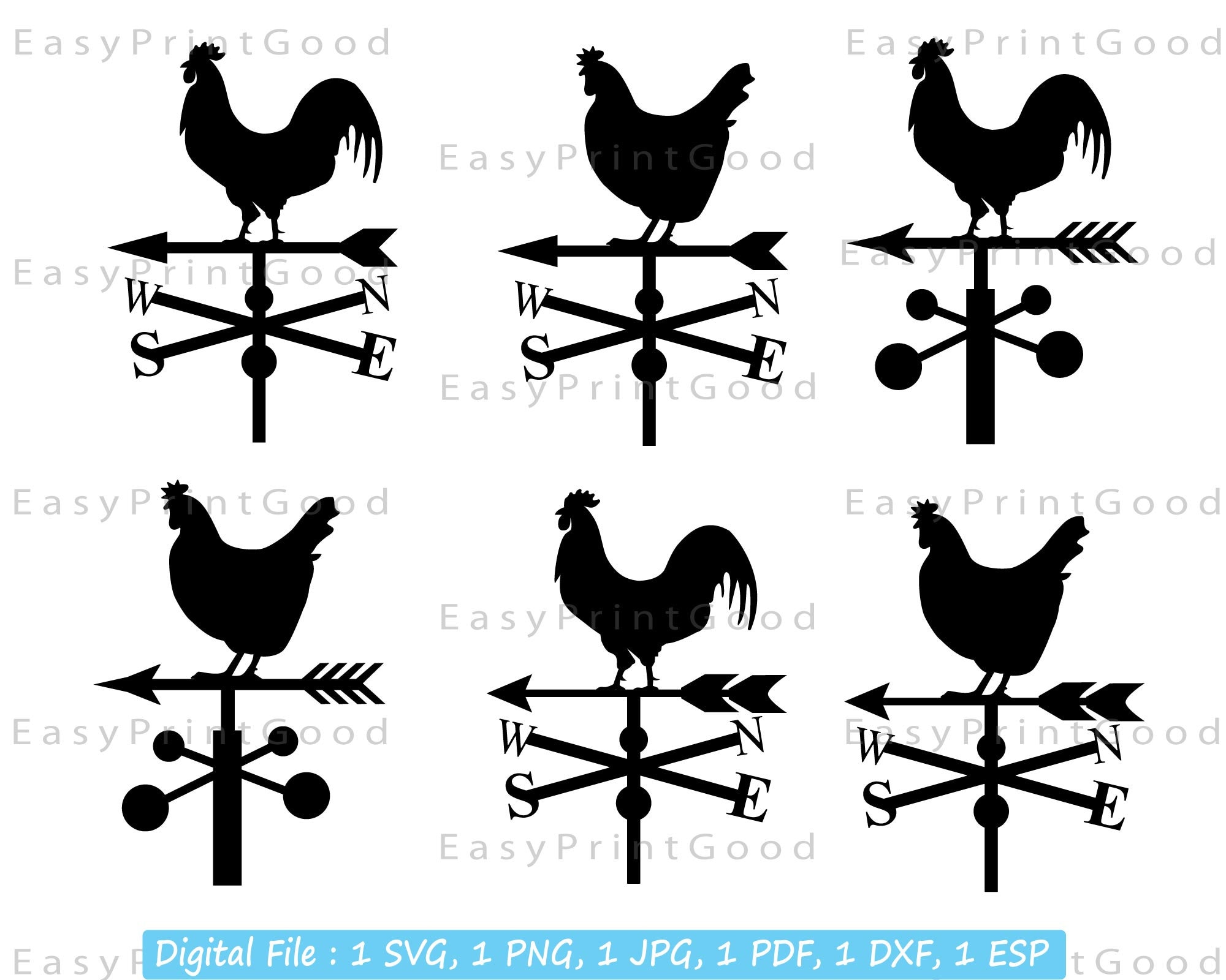 Weather Vane Svg Rooster Weathervane Svg Weather Van Etsy