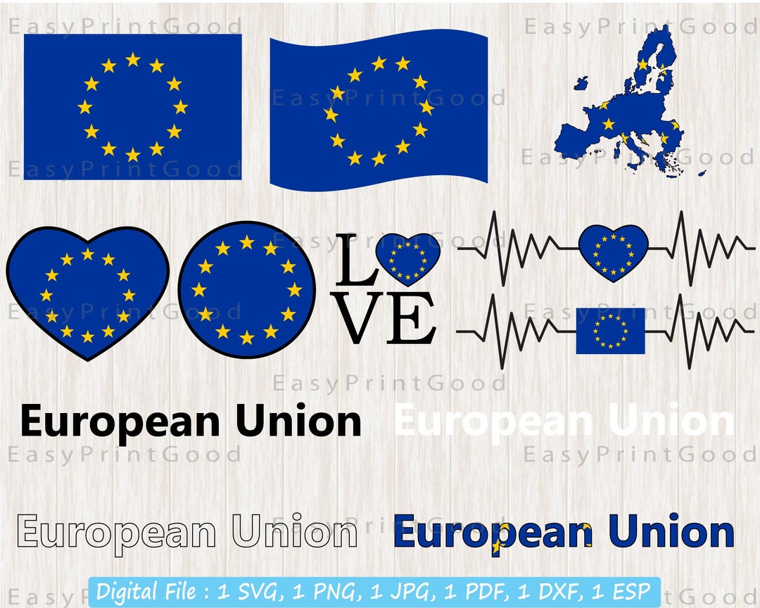 European Union Flag Svg Bundle EU Flag Svg Europe Flag Svg Etsy