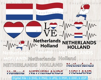 Netherlands Flag SVG Bundle: Holland Map, Dutch Pride (Cut File)