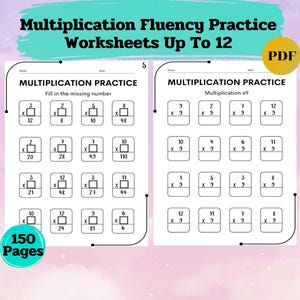 Multiplication Fluency Practice Worksheets Up To 12