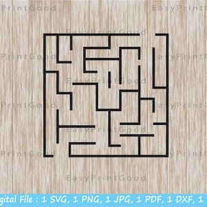 Maze Svg, Round Maze Svg, Puzzle Clipart, Puzzle Svg, Simple Maze, Maze Round Puzzle Labyrinth Challenge, Maze Silhouette, Cut file, Cricut